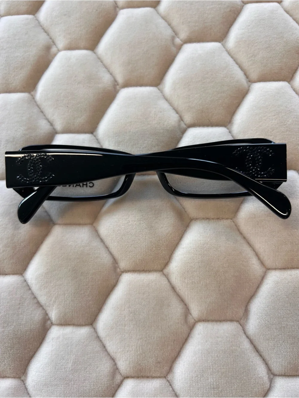 Authentic Chanel Black petite Rectangular Optical frame